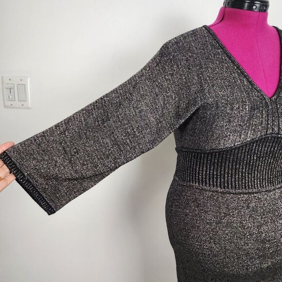 Marc New York Andrew Marc Metallic Dress Kimono Bodycon Knit Stretchy Shimmer M - Picture 12 of 16